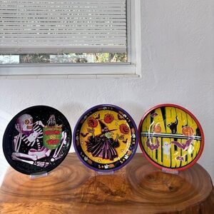 Set of 3 Vintage Halloween Candy Tin Plates